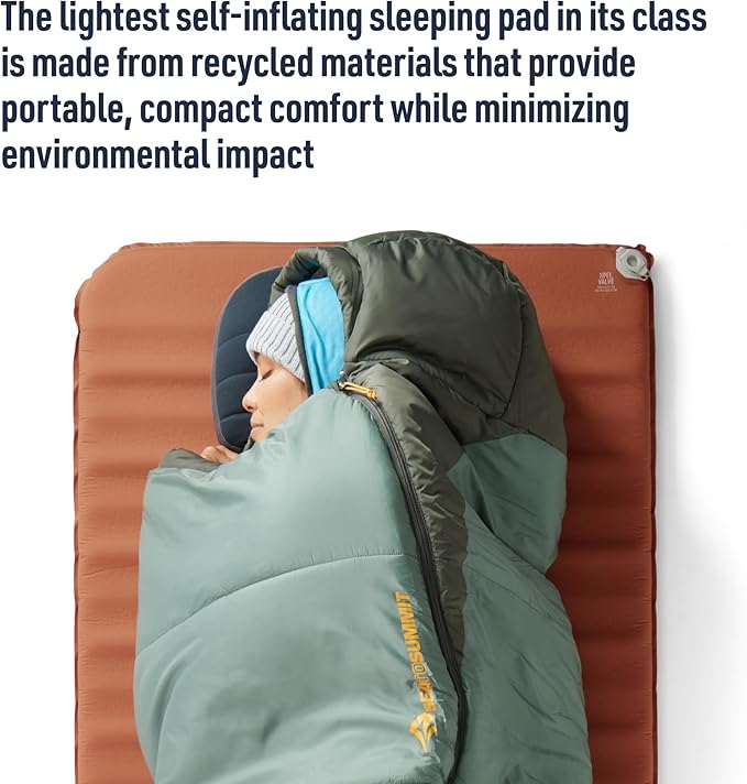 Sea to Summit Pursuit Self-Inflating Sleeping Mat for Camping and Backpacking Tapered - Large (78 x 25 x 2 inches)