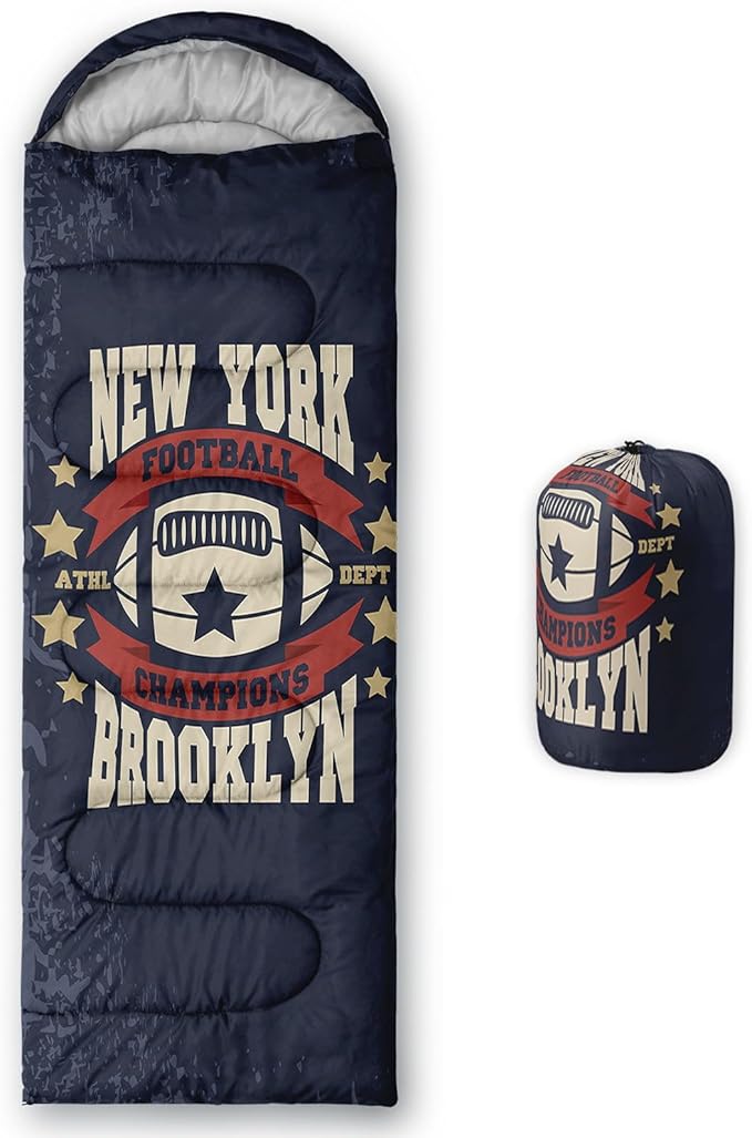 Kids Sleeping Bag for Boys GirlsRocket Moon Print-Lightweight Warm Portable Outdoor Indoor-Waterproof Cold Weather Resistant Sleeping Bag for Camping Hiking