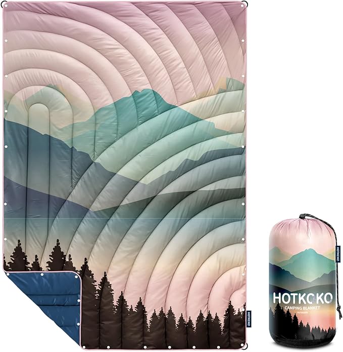Camping BlanketLightweight Puffy Printed Camping Blanket Packable Outdoor Blanket for CampingTraveling Stadium Hiking Picnics