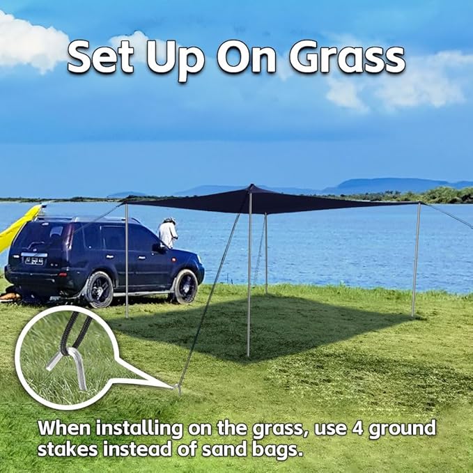 Beach Shade Tent 10×10 Ft Portable Easy Pop Up Beach Canopy UPF50+ Sun Protection Shelter Windproof &amp Water Resistant Stable with 4 Sandbags &amp Windproof Cords Perfect for Family