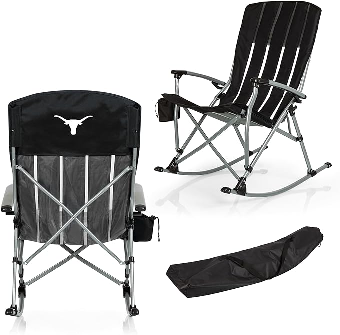 Picnic TIME NCAA Unisex-Adult NCAA Outdoor Rocking Camp Chair XL Heavy Duty Camping Chair for Adults