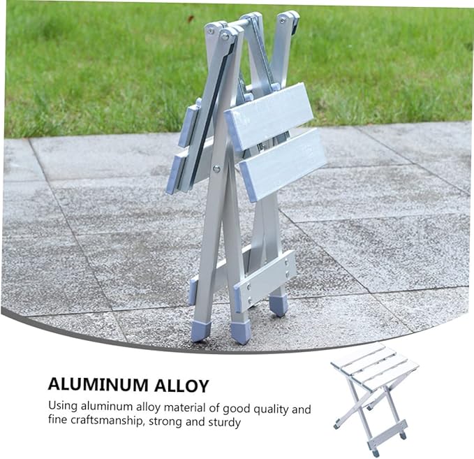 Mikinona 1pc Aluminum Alloy Camping Stool Portable Folding Chair Garden Picnic Stool