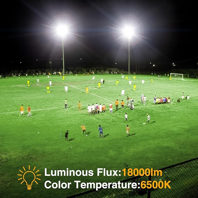 Onforu 200W LED Flood Lights Outdoor 18000LM Bright Security Light IP66 Waterproof Outdoor LED Lights 6500K Daylight White Floodlight for Garage Yard Garden Stadium Playground Arena(2 Pack)