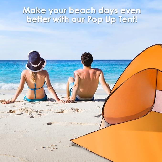 Pop Up Beach Tent Sun Shelter for 2-3 Person Sun Shelter with UPF 50+ &amp Lightweight Portable Beach Tent Easy Pop Up for Outdoor Camping Fishing