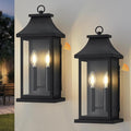 Large Outdoor Wall Lights Dusk to Dawn Outdoor Lighting Exterior Lighting Fixtures Wall Mount Wall Sconce Light Outdoor Lanterns for Porch Garage Black 18 2-Light 2-Pack
