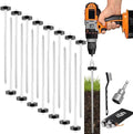 15 Pcs 12 Hex Drillable Tent Stakes Hex Heavy Duty Metal Ground Pegs Screw in Camping Spikes for Garden Canopies Grassland Canopies Awnings Camping Travel (Hex Tool and Storage Bag)