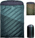 Teton Mammoth Queen Size Double Sleeping Bag- A Warm Bag The Whole Family can Enjoy – Great for Camping Hunting and Base Camp. Compression Sack Included
