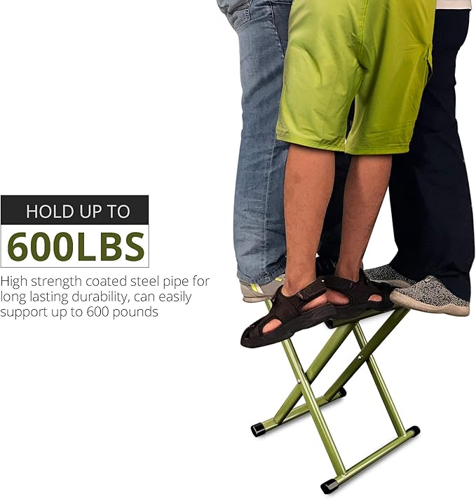 TRIPLE TREE Folding Stool 2-Pack Portable Camping Stool 17.8inch Height Lightweight Stainless Steel Foldable Chair for Outdoor Camping Walking Hunting Hiking Fishing Support 225 lbs