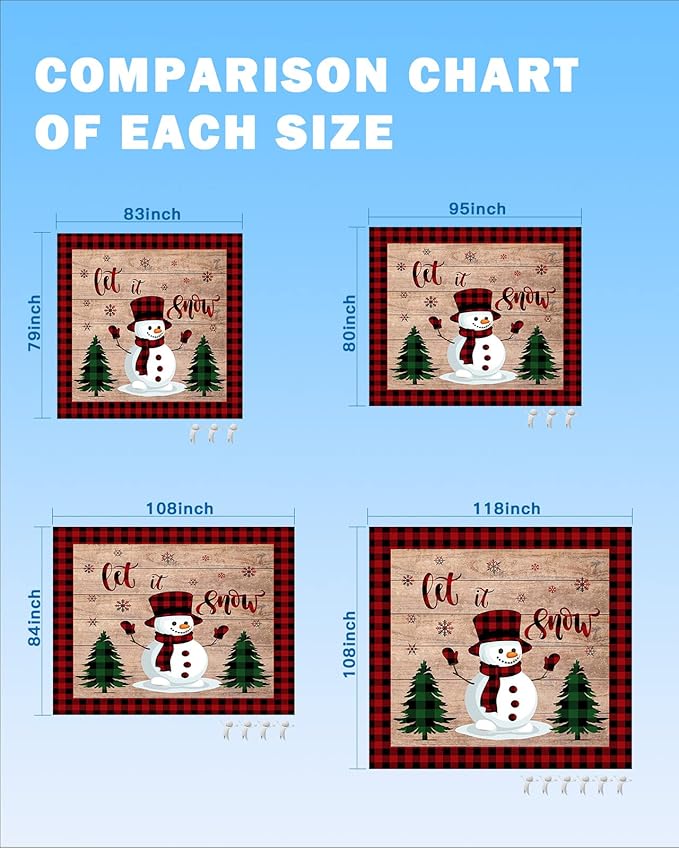 Beach Blanket Waterproof Sandproof OversizedChristmas Cute Snowman Tree Winter Snowflake Beach Mat with Corner Stakes Sand PocketsRed Buffalo Plaid Retro Plank Picnic Mat for Travel 83x79In