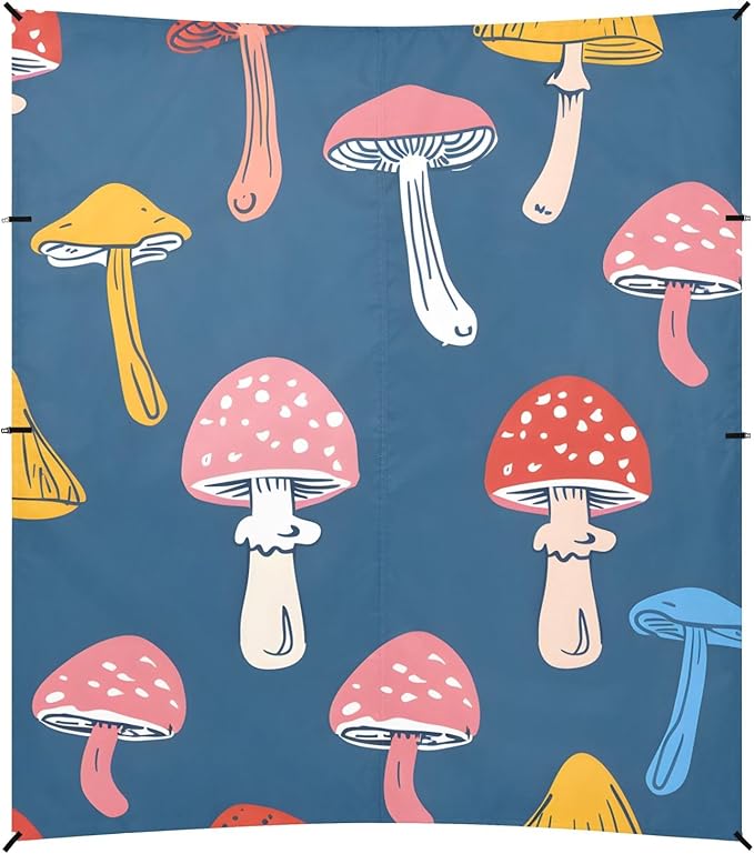 Colorful Mushrooms Solid Camping Sun Shelter Beach Tent Portable Beach Sun Shade Outdoor Canopy for Camping Trips Fishing Picnic