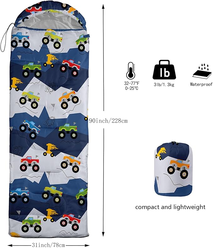QOOMO Camping Sleeping Bags3 Season Warm &amp Cool WeatherLightweightWaterproof Sleeping Bags for Adults &amp KidsTravelingand OutdoorsCamping Gear Equipment
