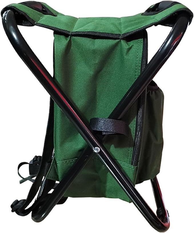 Camping Stool Mini Portable Folding Stool Folding Backpack Stool High Capacity Thickened Oxford Cloth Tool Bag Chair Cooler Bag for Outdoor Camping Fishing