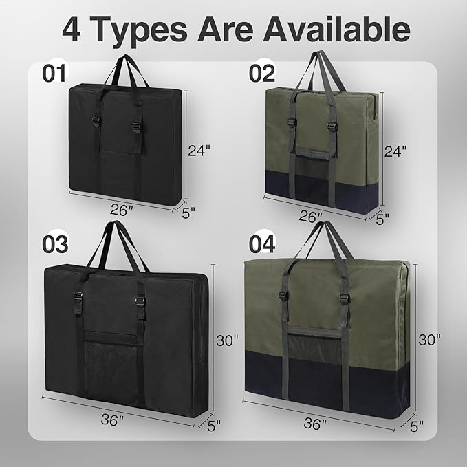 REDCAMP Folding Table Storage Bag WaterProof Carry Bag with Handles for Folding Picnic Camping Card Table Black 36 D x 5 W x 30 H
