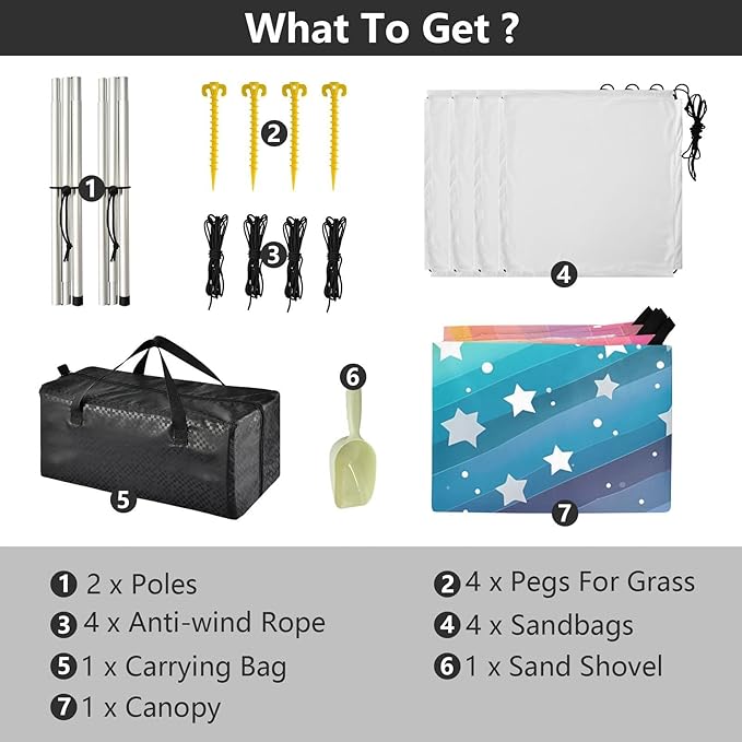 Rainbow PentagramCamping Sun Shelters 9.2 x 10.5 FT Beach Canopy Tent Sun Shade with Carrying Bag for Camping Trips Fishing Backyard Fun or Picnics 21340332