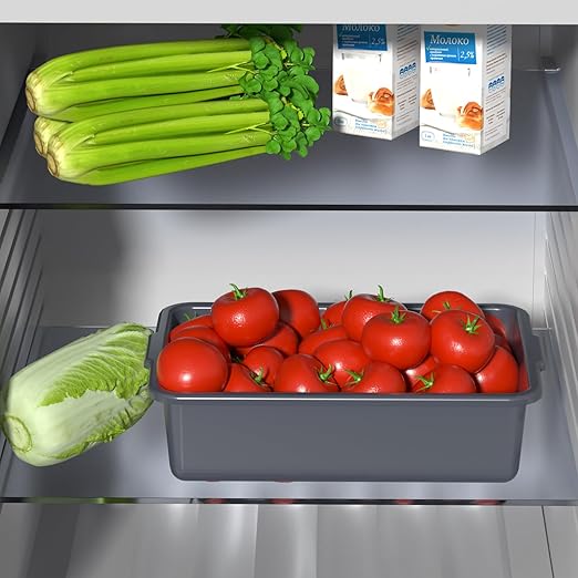 8 L Gray Small Commercial Bus Tubs Plastic Food Service Bus Tub 5 Packs