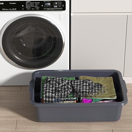 4-Pack 35 L Large Bus Bins Restaurant Commercial Dish Tub Gray
