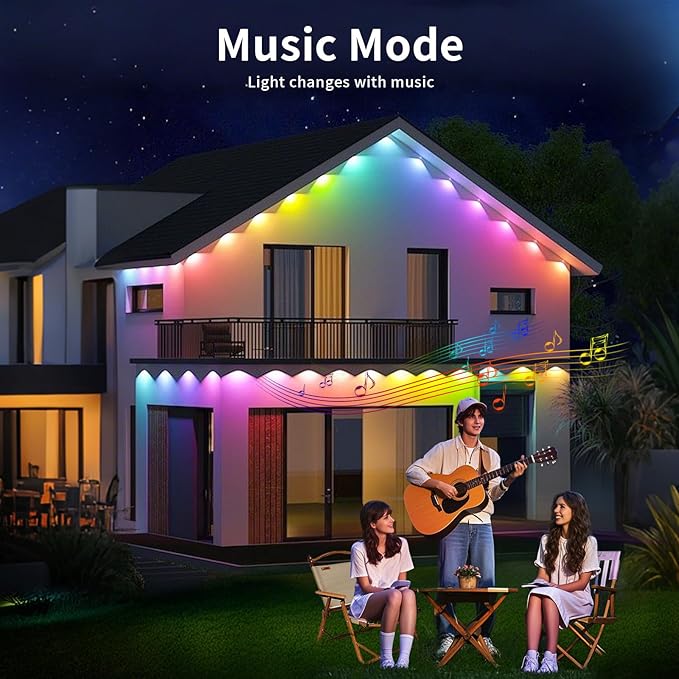 Permanent Outdoor Lights with App &ampP67 Waterproof Smart Eave Lighting Remote Control Eaves Light DIY LED Scenes Modes for ChristmasHalloweenDaily &amp Holiday Party DecorHouse Roof Lighting