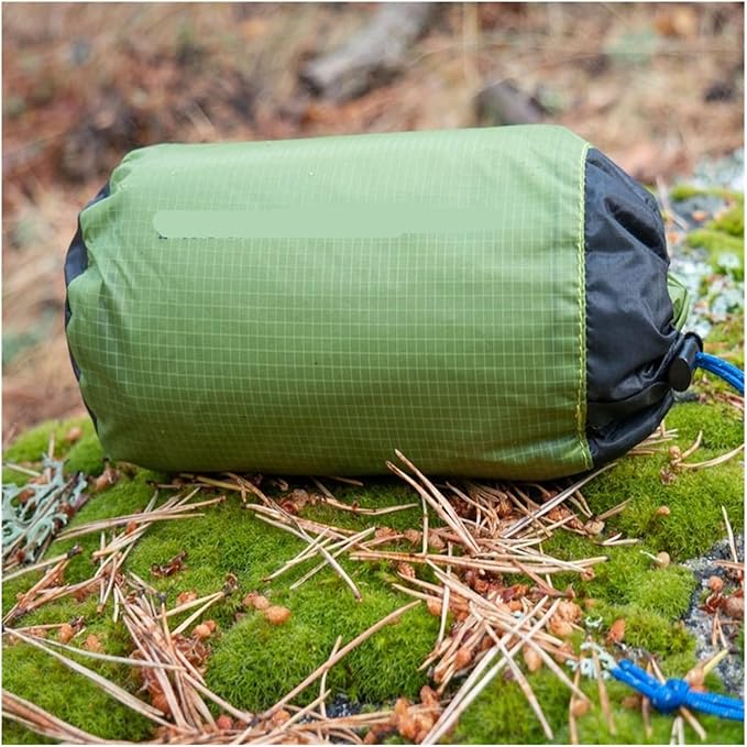 Compatible for Tarp Lightweight MINI Sun Shelter Camping Mat Tent Footprint 15D Nylon Silicone(Dark Green 210x150CM)