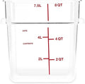 Carlisle FoodService Products Squares Square Food Storage Container with Stackable Design for Catering Buffets Restaurants Polycarbonate (Pc) 8 Quarts Clear