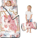 Toddler Sleeping Bag with Blanket &amp Pillow – Personalized Roll-Up Nap Mat with Custom Name for Kids