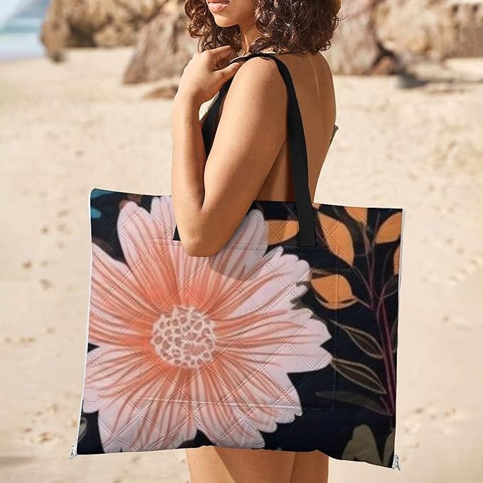 Zipper Colorful Boho Floral Style Picnic Mat Suitable for Travel Camping Park Or Home Use