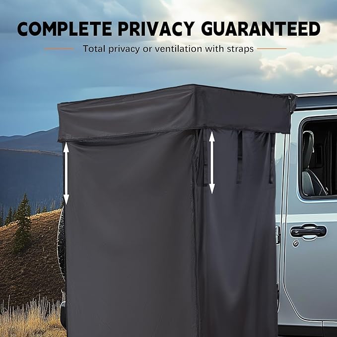 Shower Awning Tent for roof Rack Portable Privacy Sun Shelter for Overland Vehicle Car Camping Bathroom Changing Room for Outdoor Rain