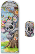AILONEN Kawaii Panda Sleeping BagsLightweight &amp Waterproof3 Season Warm &amp Cool WeatherDreamy Purple Flower Animal Themed Sleeping Bags for BoysGirlsKidsAdults TravellingOutdoors