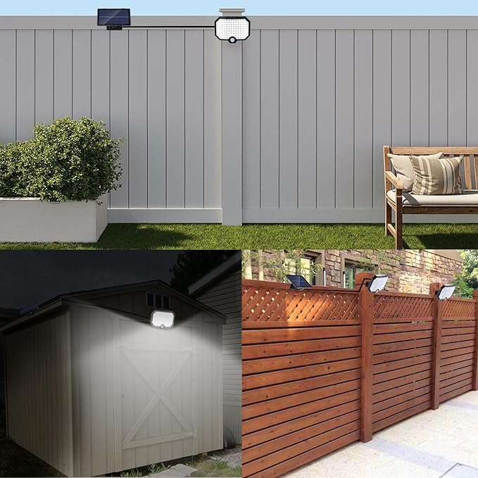 Solar Lights Outdoor Waterproof Motion Sensor Outdoor Lights with 16.5ft Cable120°Wide Angle Dusk to Dawn Solar Security Split Flood Lights for Yard Garage Porch Shed BarnLED 6500K1 Pack