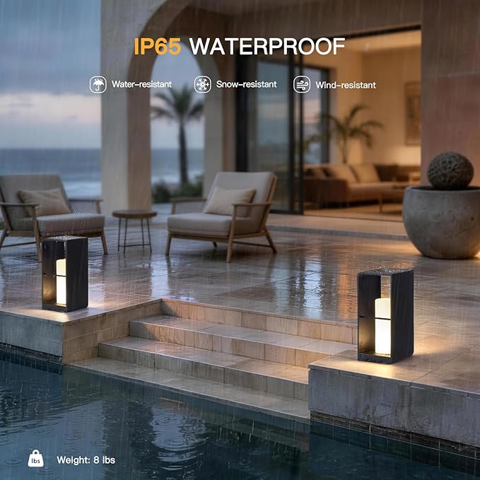 17 Tall Solar Floor Lamp 3000K LED Solar Lanterns Outdoor Waterproof Modern Outdoor Lights for Patio Large Pathway Lights Solar Powered Dusk to Dawn Floor Lamps for Yard Pathway Garden Porch