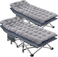 NAIZEA Folding Camping Cots for Adults Portable Cot with Mattress Heavy Duty Outdoor Bed with Carry Bag 1200d Oxford Cloth Sleeping Cots for Camping Office Nap Home Guest Beach Travel