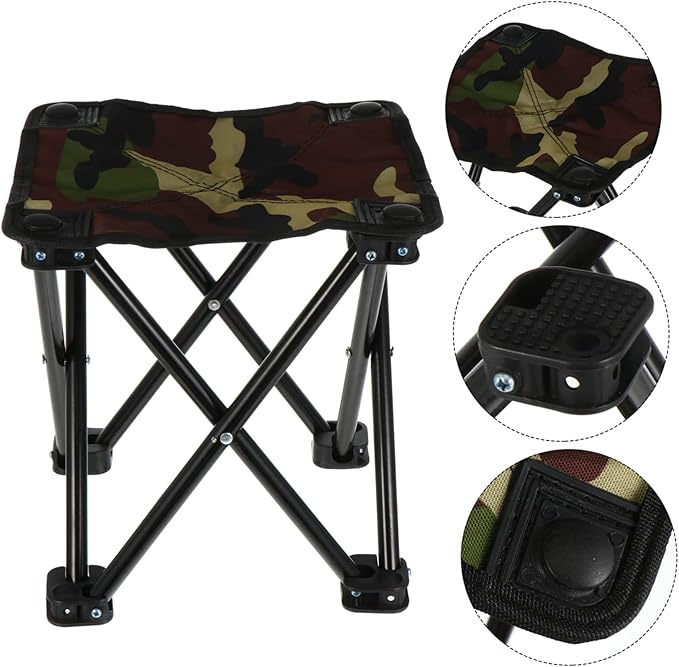 Portable Folding Fishing Stool Outdoor Camping Chair Waterproof Fabric Lightweight Design and Carry Handle for Fishing Hiking and Picnic