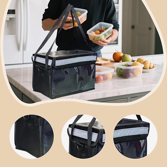 Insulated Food Delivery Bag Catering Bag for Grocery Shopping Restaurant