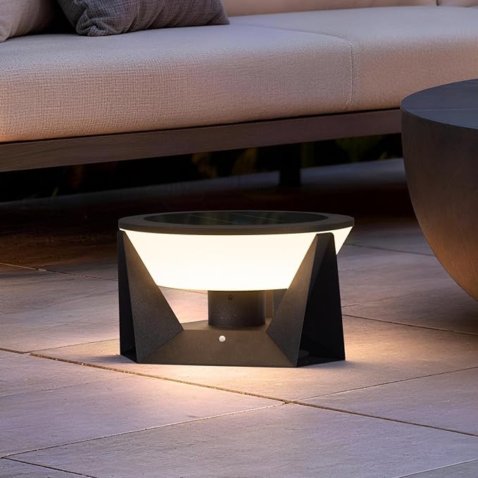 14.96 Floor Lamp with Remote Control IP54 Large Solar Lanterns Outdoor Waterproof 3000K LED Solar Patio Lights Outdoor Free Standing Dimmable Modern Floor Lamp Smart Garden Patio Lantern