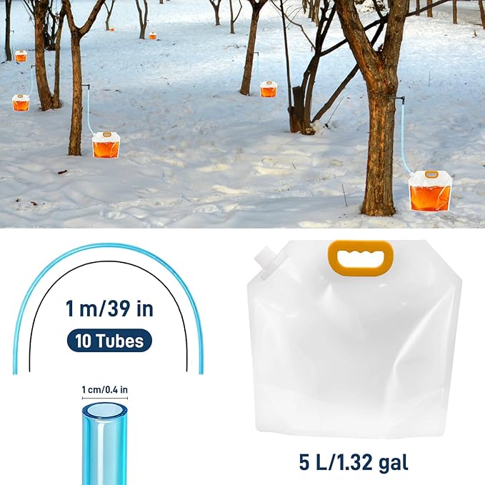 Maple Syrup Tapping Kit Maple Syrup Tree Tapping Kit Include 10 Drops 10 Tube 7 Sap Filters 6 Sap Clear Bags