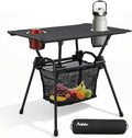 Anbte Ultralight Portable Camping Table 3.2lb Folding Camping Table with Cup Holders &amp Storage Net 20in Height for Camping Hiking Tailgating Beach Picnic Travel Patio 23 x 16 Black