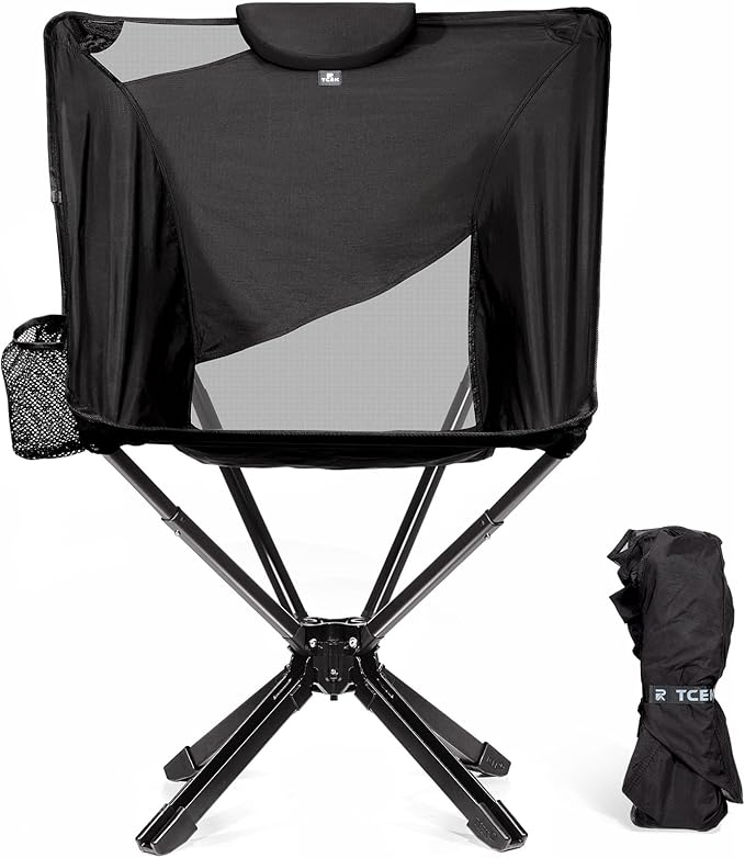 Portable High Back Camping Chair with Adjustable Height Small Compact Outdoor Folding Chair for Adults Travel Riselite Collapsible Lightweight Packable Camp Chairs Easy Carry and Quick Setup