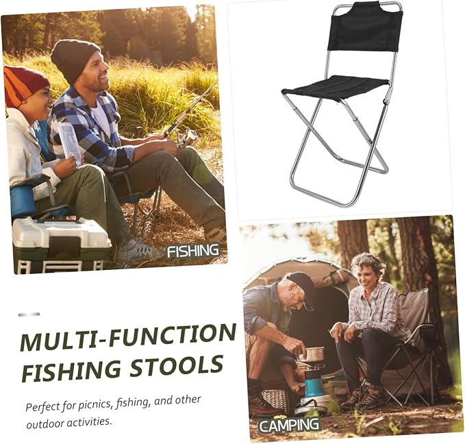 Strong Durable Camping Chair Rod Holder Portable Folding Stool for Beach BBQ