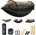 Camping Hammock Tent with Mosquito Net and Sunshade Extra Large for 2 Person Lightweight Hanging Hammocks Tree Straps Bivvy Ground Tent for Outside Hiking and Travel