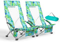 VINGLI Low Beach Chairs High Back Chairs with Carry BagFoldable Portable Backpack Beach Chair for Camping Picnic LAN-2 Pack