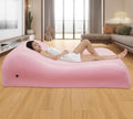 Pink Inflatable BBL Mattress Bed Curved PVC Air Mattress Foldable Waterproof Couch Bed with Air Pump Hole Plug 73''L x 40'' W for Surgery Recovery Yoga Outdoor Camping Relaxing