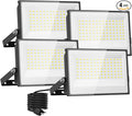 Onforu 120W Flood Lights Outdoor 12000lm Bright LED Work Light with Plug 6500K Daylight White LED Flood Lighting IP66 Waterproof Security Yard Lights for Yard Garage Stadium 4 Pack