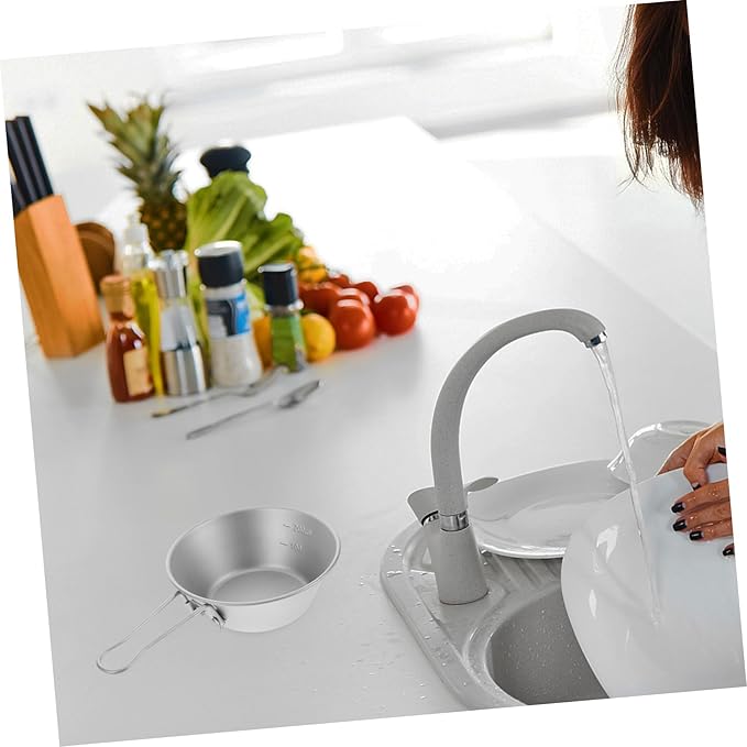 Unomor Portable Camping Bowl Titanium Outdoor Titanium Camping Bowl Camp Dishes for Hiking Picnic and Outdoor Dining