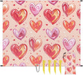 Waterproof Sandproof Beach Blanket 59''×68'' Shape-Heart Polyester Outdoor Picnic Blanket with 4 Stakes &amp Storage Bag for BeachCampingVacation Orange &amp Purple