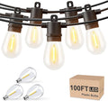 Svater Outdoor String Lights 100 FT Patio for Outside with Shatterproof S14 Bulbs Waterproof LED Hanging Light for Cafe Backyard Bistro Party Warm White