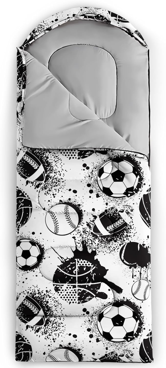 Axolotl Colorful Cats 3 Season Sleeping Bag for Kids Girls Teens - Warm and Cool Weather Pet Animal Theme Waterproof Lightweight for Traveling Outdoors Camping Equipment