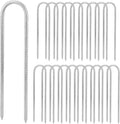 20pcs 12 Inch U Rebar Stakes U Shape Ground Anchor Pegs Stakes Trampoline Galvanized Stake for Camping Tent