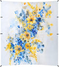Camping Sun Shelters Yellow and Blue Flower Bouquet Beach Canopy 126 * 110.2in