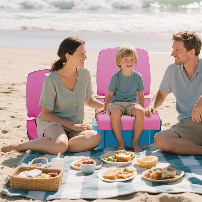 Goplus Poolside Chair for Edge of Pool Foldable Portable Flip Seat w/Back Support &amp 2 Handles Lightweight Outdoor Camping Chair for Stadium Tailgating Fishing Boats Beach (Pink 1 Pack)