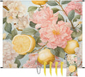 Waterproof Sandproof Beach Blanket 59''×68'' Fruit &amp Flower Polyester Outdoor Picnic Blanket with 4 Stakes &amp Storage Bag for BeachCampingVacation Pink
