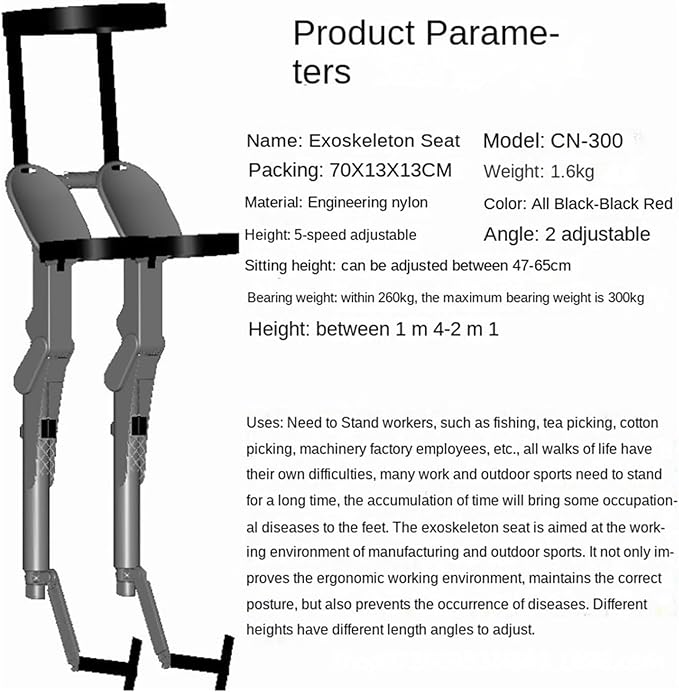 Outdoor Camping Chair Invisible Wearable Seat Telescopic Wearable ChairWearable Invisible Seat Portable Leg Ergonomics Lightweight SeatSeatBear Up to 150kg